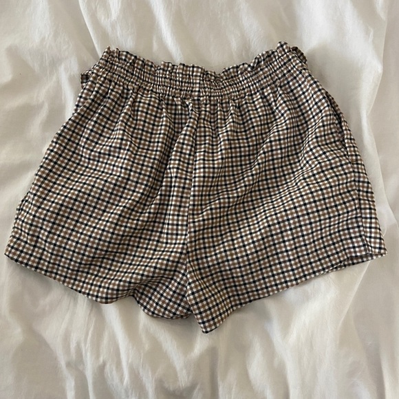 H&M Divided Brown Gingham Tie Shorts - Picture 6 of 6